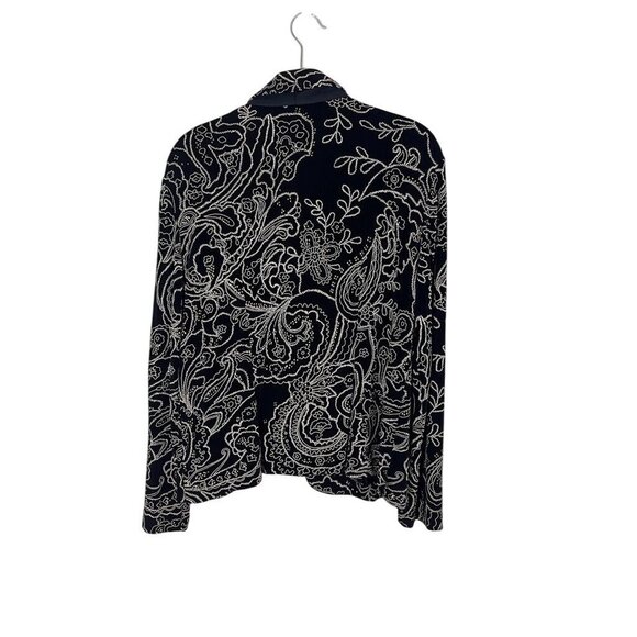 Retro Floral Embroidery Jacket PL Black Old Money Classic Preppy Boho Western - Picture 9 of 10